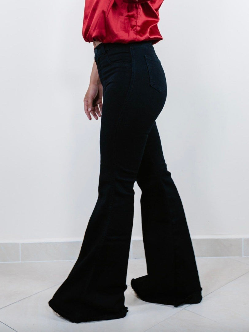 Bootcut Jeans con Deshilachado Blanco