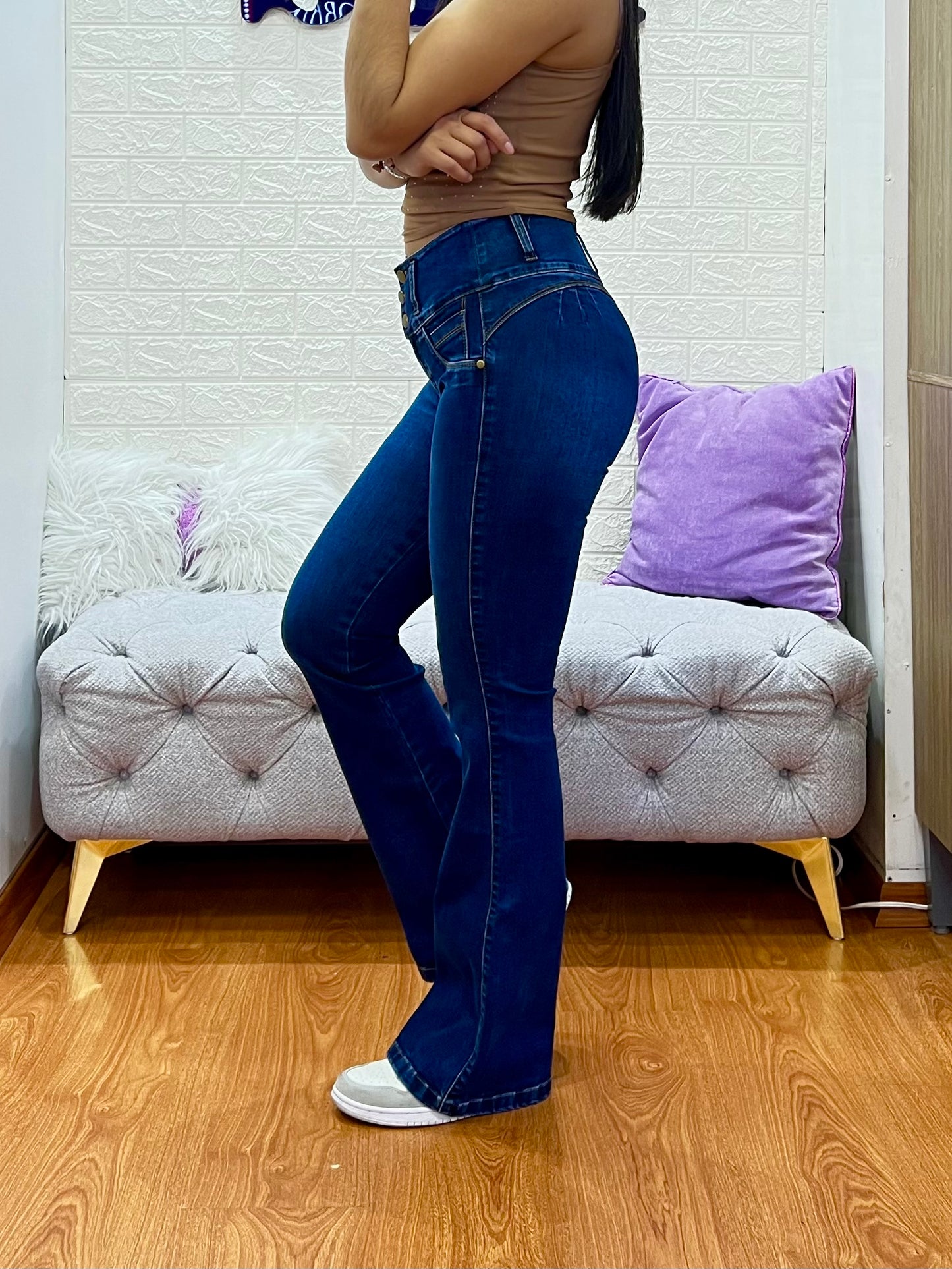 Jean Acampanado de 3 botones Azul C