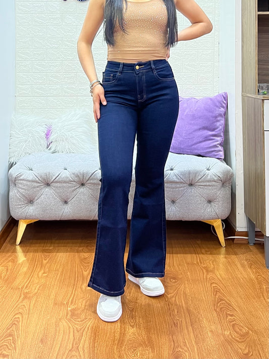Bootcut Jeans de 1 botón Azul Industrial