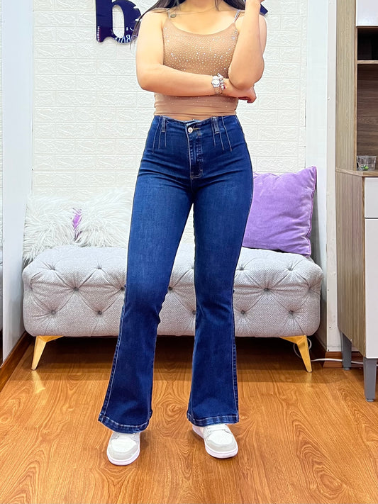 Jean Acampanado con Pinzas Azul C