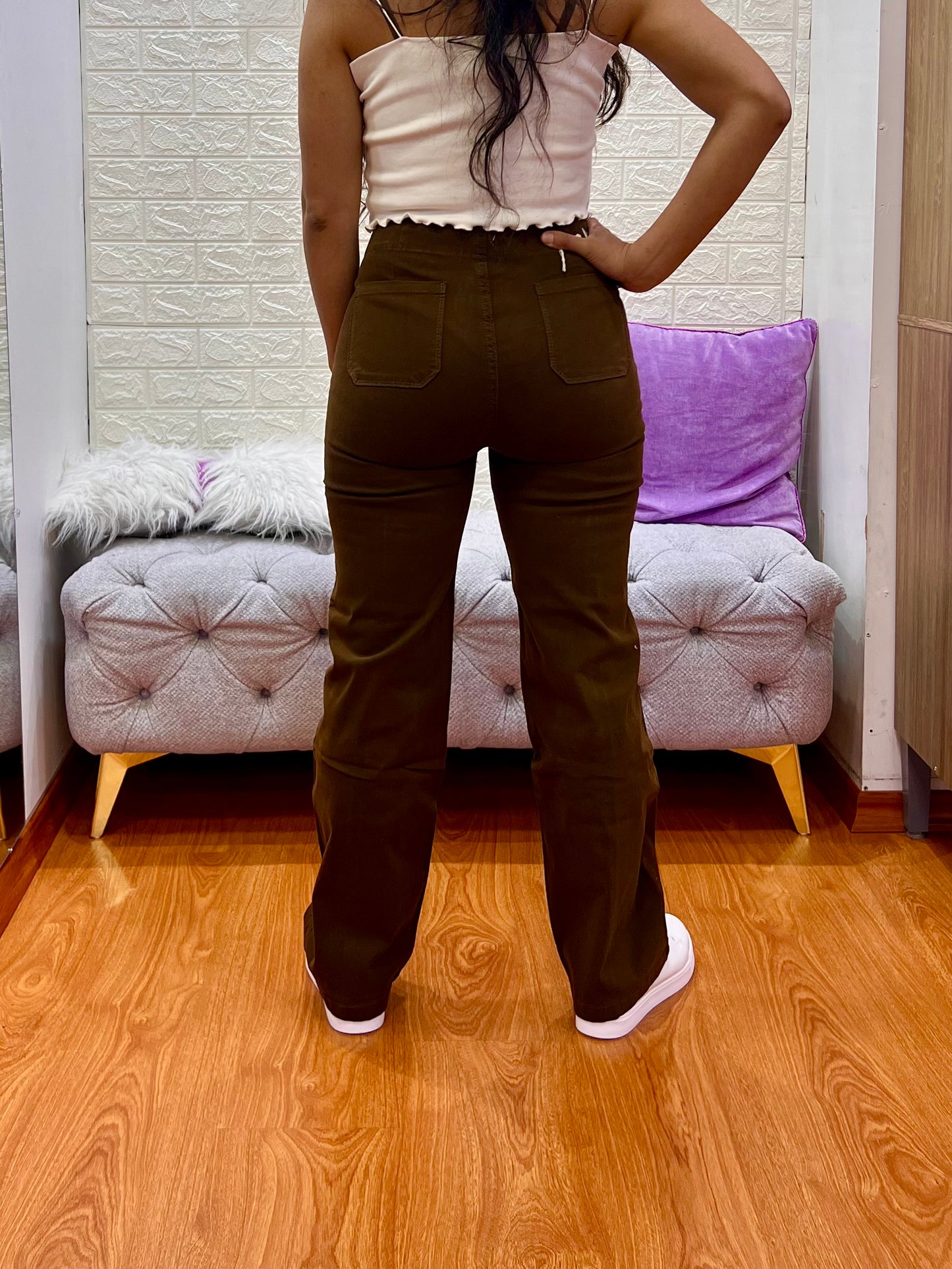 Pantalón Tipo Pana con Vena Chocolate